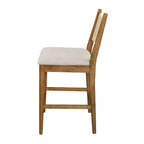 Tabourets de comptoir rembourrés modernes en bois d'hévéa Natalie Christopher Knight Home avec dossier en corde tressée (lot de 4)