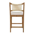 Tabourets de comptoir rembourrés modernes en bois d'hévéa Natalie Christopher Knight Home avec dossier en corde tressée (lot de 4)