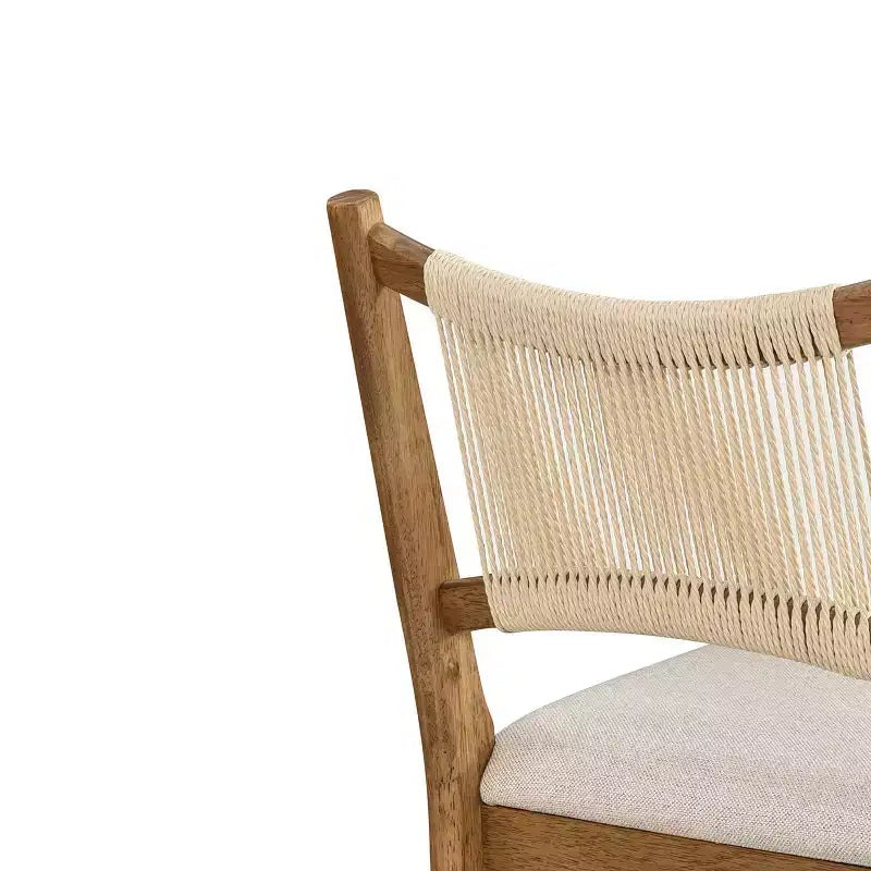 Tabourets de comptoir rembourrés modernes en bois d'hévéa Natalie Christopher Knight Home avec dossier en corde tressée (lot de 4)
