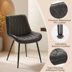 Lot de 2 chaises de salle à manger, chaises de cuisine rembourrées avec pieds en métal, chaises d'appoint sans accoudoirs en similicuir pour salon, salle à manger, restaurant, chaise uniquement