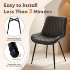 Lot de 2 chaises de salle à manger, chaises de cuisine rembourrées avec pieds en métal, chaises d'appoint sans accoudoirs en similicuir pour salon, salle à manger, restaurant, chaise uniquement