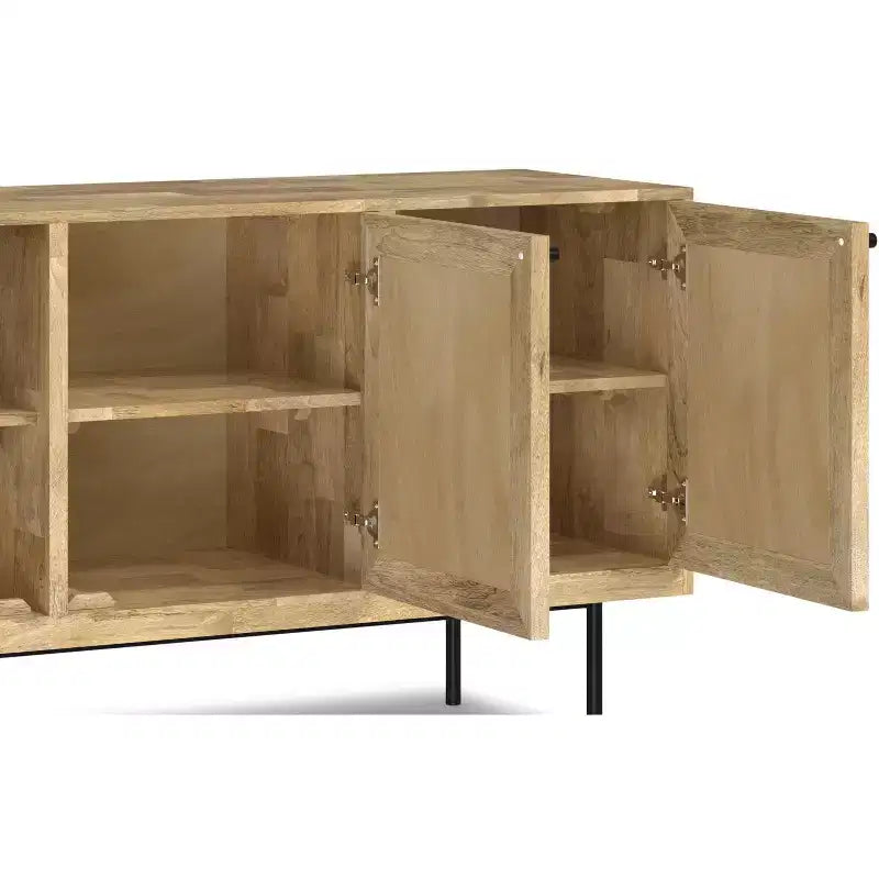 Wellspring BAHUT en MANGUIER MASSIF 145 cm de Large, Rectangulaire, Style Contemporain Moderne, Coloris Naturel