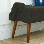 Banc ottoman moderne TUYOHW avec accoudoirs géométriques irréguliers, tabouret de coiffeuse rembourré avec pieds en bois, banc d'entrée pour chambre à coucher, salon