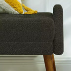 Banc ottoman moderne TUYOHW avec accoudoirs géométriques irréguliers, tabouret de coiffeuse rembourré avec pieds en bois, banc d'entrée pour chambre à coucher, salon