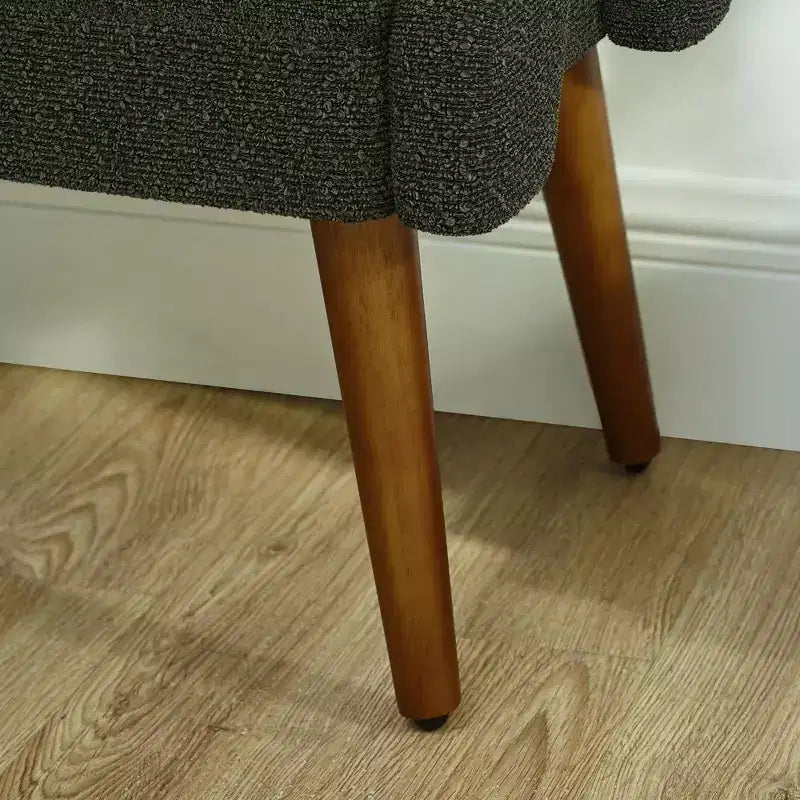 Banc ottoman moderne TUYOHW avec accoudoirs géométriques irréguliers, tabouret de coiffeuse rembourré avec pieds en bois, banc d'entrée pour chambre à coucher, salon
