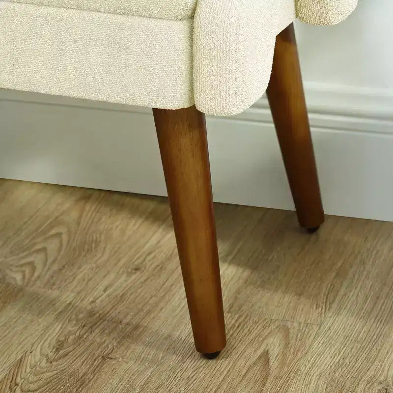 Banc ottoman moderne TUYOHW avec accoudoirs géométriques irréguliers, tabouret de coiffeuse rembourré avec pieds en bois, banc d'entrée pour chambre à coucher, salon