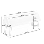 Banc ottoman moderne TUYOHW avec accoudoirs géométriques irréguliers, tabouret de coiffeuse rembourré avec pieds en bois, banc d'entrée pour chambre à coucher, salon