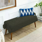 Banc ottoman moderne TUYOHW avec accoudoirs géométriques irréguliers, tabouret de coiffeuse rembourré avec pieds en bois, banc d'entrée pour chambre à coucher, salon