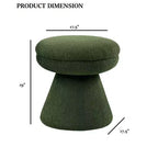 Tabouret d'appoint en forme de champignon TUYOHW 17.5, pouf rond en tissu bouclette avec base piédestal, pouf aspect peau de mouton pour salon, chambre, entrée