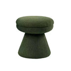 Tabouret d'appoint en forme de champignon TUYOHW 17.5, pouf rond en tissu bouclette avec base piédestal, pouf aspect peau de mouton pour salon, chambre, entrée