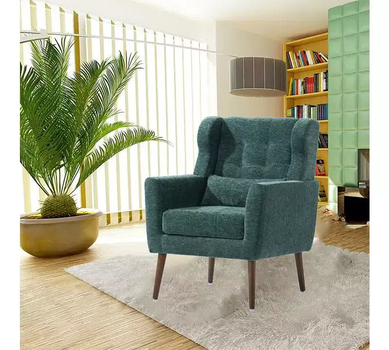 Fauteuil d'appoint en chenille TUYOHW, fauteuil de salon moderne avec coussin décoratif, dossier ergonomique, pieds en bois fuselés, fauteuil de lecture pour salon, chambre à coucher