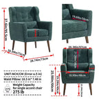 Fauteuil d'appoint en chenille TUYOHW, fauteuil de salon moderne avec coussin décoratif, dossier ergonomique, pieds en bois fuselés, fauteuil de lecture pour salon, chambre à coucher