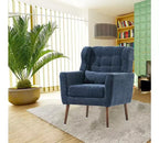 Fauteuil d'appoint en chenille TUYOHW, fauteuil de salon moderne avec coussin décoratif, dossier ergonomique, pieds en bois fuselés, fauteuil de lecture pour salon, chambre à coucher