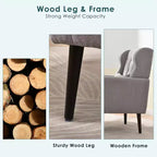 Fauteuil d'appoint en chenille TUYOHW, fauteuil de salon moderne avec coussin décoratif, dossier ergonomique, pieds en bois fuselés, fauteuil de lecture pour salon, chambre à coucher