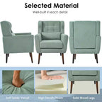 Fauteuil d'appoint en chenille TUYOHW, fauteuil de salon moderne avec coussin décoratif, dossier ergonomique, pieds en bois fuselés, fauteuil de lecture pour salon, chambre à coucher