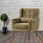 Fauteuil d'appoint en chenille TUYOHW, fauteuil de salon moderne avec coussin décoratif, dossier ergonomique, pieds en bois fuselés, fauteuil de lecture pour salon, chambre à coucher