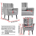 Fauteuil d'appoint en chenille TUYOHW, fauteuil de salon moderne avec coussin décoratif, dossier ergonomique, pieds en bois fuselés, fauteuil de lecture pour salon, chambre à coucher