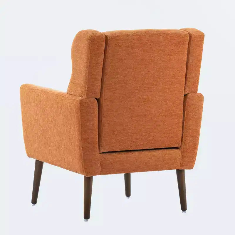 Fauteuil d'appoint en chenille TUYOHW, fauteuil de salon moderne avec coussin décoratif, dossier ergonomique, pieds en bois fuselés, fauteuil de lecture pour salon, chambre à coucher