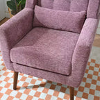 Fauteuil d'appoint en chenille TUYOHW, fauteuil de salon moderne avec coussin décoratif, dossier ergonomique, pieds en bois fuselés, fauteuil de lecture pour salon, chambre à coucher