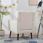 Fauteuil d'appoint en chenille TUYOHW, fauteuil de salon moderne avec coussin décoratif, dossier ergonomique, pieds en bois fuselés, fauteuil de lecture pour salon, chambre à coucher