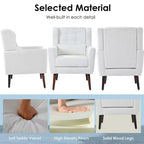 Fauteuil d'appoint en chenille TUYOHW, fauteuil de salon moderne avec coussin décoratif, dossier ergonomique, pieds en bois fuselés, fauteuil de lecture pour salon, chambre à coucher