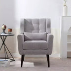 Fauteuil d'appoint en chenille TUYOHW, fauteuil de salon moderne avec coussin décoratif, dossier ergonomique, pieds en bois fuselés, fauteuil de lecture pour salon, chambre à coucher