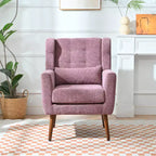 Fauteuil d'appoint en chenille TUYOHW, fauteuil de salon moderne avec coussin décoratif, dossier ergonomique, pieds en bois fuselés, fauteuil de lecture pour salon, chambre à coucher
