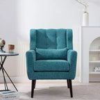 Fauteuil d'appoint en chenille TUYOHW, fauteuil de salon moderne avec coussin décoratif, dossier ergonomique, pieds en bois fuselés, fauteuil de lecture pour salon, chambre à coucher