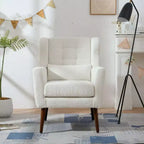 Fauteuil d'appoint en chenille TUYOHW, fauteuil de salon moderne avec coussin décoratif, dossier ergonomique, pieds en bois fuselés, fauteuil de lecture pour salon, chambre à coucher