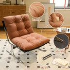 TUYOHW Fauteuil en cuir, fauteuil d'appoint moderne à dossier haut avec siège rembourré doux, pieds en métal en forme de X, chaise de canapé pour bureau, chambre, salon