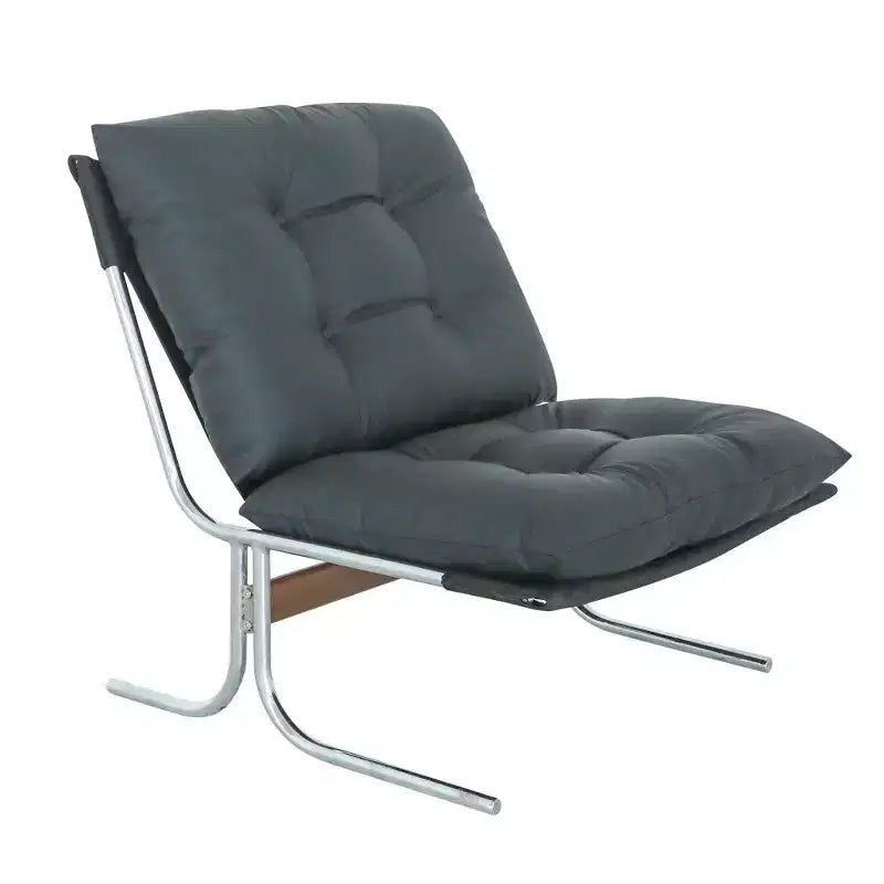 TUYOHW Fauteuil en cuir, fauteuil d'appoint moderne à dossier haut avec siège rembourré doux, pieds en métal en forme de X, chaise de canapé pour bureau, chambre, salon