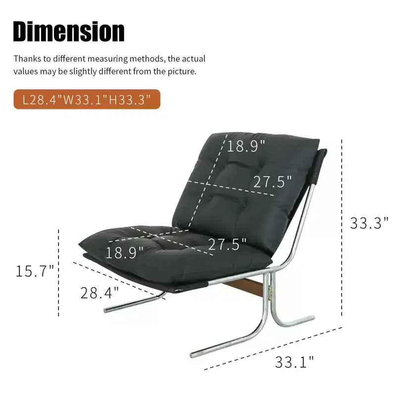 TUYOHW Fauteuil en cuir, fauteuil d'appoint moderne à dossier haut avec siège rembourré doux, pieds en métal en forme de X, chaise de canapé pour bureau, chambre, salon