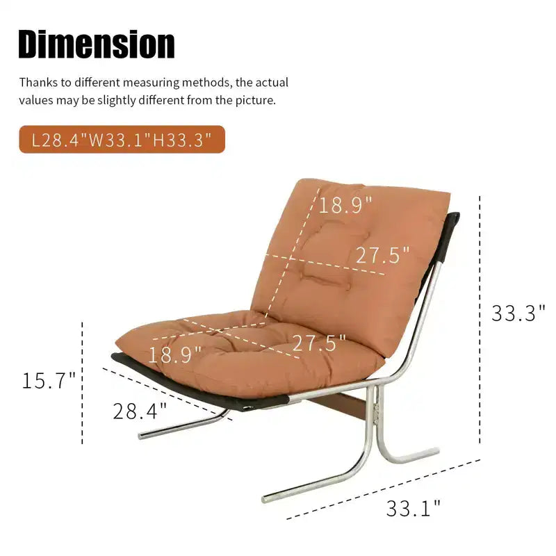 TUYOHW Fauteuil en cuir, fauteuil d'appoint moderne à dossier haut avec siège rembourré doux, pieds en métal en forme de X, chaise de canapé pour bureau, chambre, salon