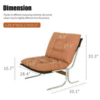 TUYOHW Fauteuil en cuir, fauteuil d'appoint moderne à dossier haut avec siège rembourré doux, pieds en métal en forme de X, chaise de canapé pour bureau, chambre, salon