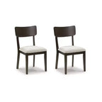 Signature Design by Ashley Favelon Chaises de salle à manger rembourrées, lot de 2, revêtement en polyester merlot
