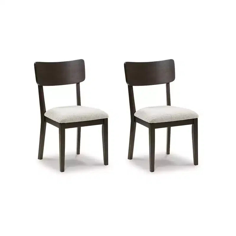 Signature Design by Ashley Favelon Chaises de salle à manger rembourrées, lot de 2, revêtement en polyester merlot