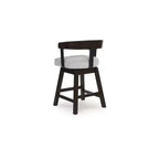 Signature Design by Ashley Haddigan Tabourets de bar pivotants rembourrés, hauteur comptoir, lot de 2, assise grise avec cadre marron foncé