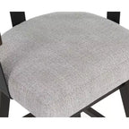 Signature Design by Ashley Haddigan Tabourets de bar pivotants rembourrés, hauteur comptoir, lot de 2, assise grise avec cadre marron foncé