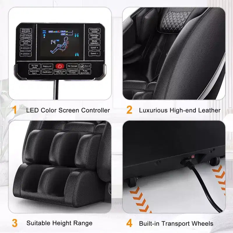 Fauteuil de massage Christopher Knight Home Finn à pression d'air intégrale avec Bluetooth et apesanteur