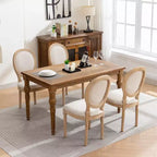 Lot de 2 chaises de salle à manger rembourrées, modernes du milieu du siècle, dossier rond, cadre en bois robuste, pour cuisine, salle à manger, salon