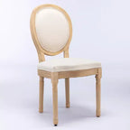 Lot de 2 chaises de salle à manger rembourrées, modernes du milieu du siècle, dossier rond, cadre en bois robuste, pour cuisine, salle à manger, salon