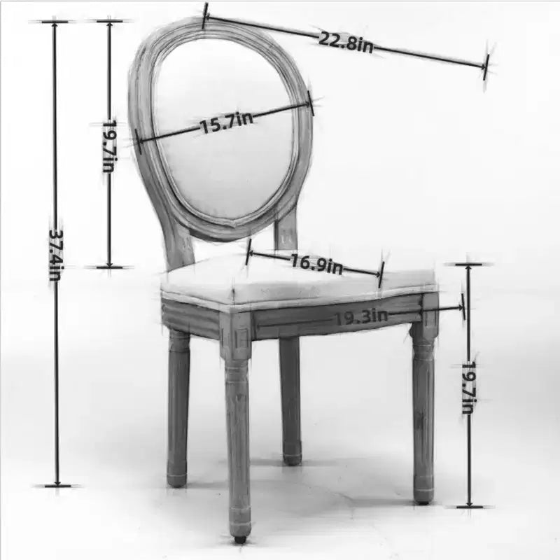 Lot de 2 chaises de salle à manger rembourrées, modernes du milieu du siècle, dossier rond, cadre en bois robuste, pour cuisine, salle à manger, salon