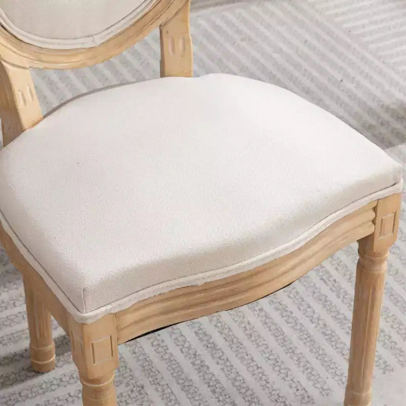 Lot de 2 chaises de salle à manger rembourrées, modernes du milieu du siècle, dossier rond, cadre en bois robuste, pour cuisine, salle à manger, salon