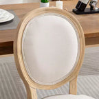 Lot de 2 chaises de salle à manger rembourrées, modernes du milieu du siècle, dossier rond, cadre en bois robuste, pour cuisine, salle à manger, salon
