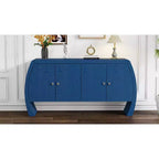 Meubles de rangement, buffet bas de sol à 4 portes, buffet avec pieds incurvés, buffet d'appoint pour salon