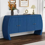 Meubles de rangement, buffet bas de sol à 4 portes, buffet avec pieds incurvés, buffet d'appoint pour salon