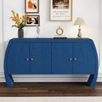 Meubles de rangement, buffet bas de sol à 4 portes, buffet avec pieds incurvés, buffet d'appoint pour salon