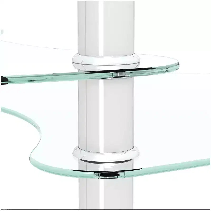 Table basse ovale à 3 niveaux en verre avec pieds en chêne, table de centre moderne en verre trempé pour salon