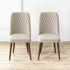 Lot de 2 chaises de salle à manger à dossier haut, chaises de cuisine et de salle à manger modernes du milieu du siècle, chaise d'appoint large rembourrée en similicuir