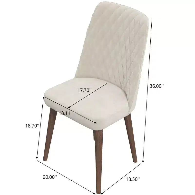 Lot de 2 chaises de salle à manger à dossier haut, chaises de cuisine et de salle à manger modernes du milieu du siècle, chaise d'appoint large rembourrée en similicuir